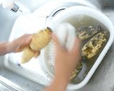 抹茶入り玄米茶でれんこんの天ぷら作り方1写真