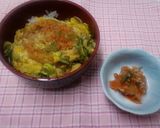 カップめんの天ぷらで 天とじ丼作り方5写真
