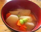 じゃがいもの彩り味噌汁作り方4写真
