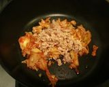 キムチツナのクリームパスタ作り方1写真