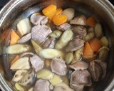 生姜風味の☆やわらか砂肝と根菜の煮物作り方4写真