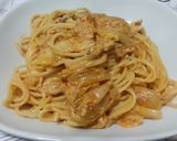 キムチツナのクリームパスタ作り方3写真