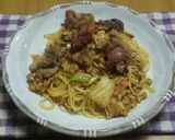 カリッと豚コマde納豆キムチパスタ作り方9写真