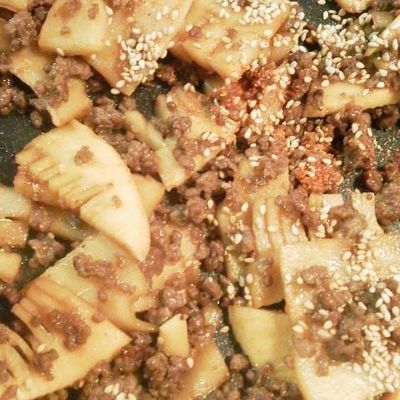 クックパッド 簡単お弁当にも◎筍の水煮と挽肉の甘辛炒め by 郁．． 【クックパッド