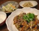 野菜ときのこと牛肉のオイスターソース炒め作り方6写真