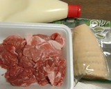 タケノコと豚コマの甘酢生姜焼き作り方1写真