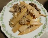 タケノコと豚コマの甘酢生姜焼き作り方4写真