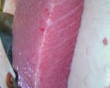 本マグロのカマでカマトロの刺身・ねぎま汁作り方4写真