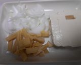 絹ごし豆腐とたけのこ煮入り玉子丼作り方3写真