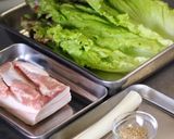 カリカリポークのレタス包み。作り方1写真