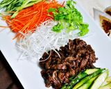 牛肉の甜麺醤炒めと彩り野菜で生春巻き作り方13写真