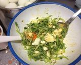 豆苗・ゆで卵の中華粒マスタード和え作り方2写真