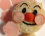 キャラ弁〜旬の筍ご飯で桜見るアンパンマン作り方5写真