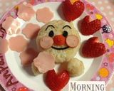キャラ弁〜旬の筍ご飯で桜見るアンパンマン作り方7写真