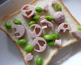 ❀サクラサク❀　魚ニソと枝豆のトースト作り方2写真