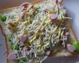 ❀サクラサク❀　魚ニソと枝豆のトースト作り方4写真