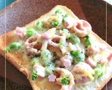 ❀サクラサク❀　魚ニソと枝豆のトースト作り方5写真