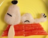 キャラ弁に、ねんねスヌーピー作り方7写真
