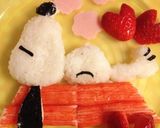 キャラ弁に、ねんねスヌーピー作り方10写真