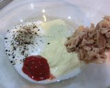 おひとりランチ…ツナクリームチーズパスタ作り方3写真