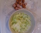 簡単！春きゃべつとウィンナーのパスタ作り方1写真