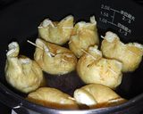 鶏&とろろで餅巾着煮風♬作り方4写真