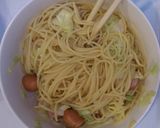 簡単！春きゃべつとウィンナーのパスタ作り方5写真