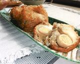 鶏&とろろで餅巾着煮風♬作り方5写真
