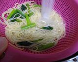 小松菜となめ茸と梅の簡単冷製パスタ作り方4写真