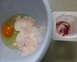苺マーブル模様のヨーグルト蒸しケーキ作り方2写真