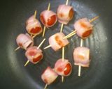 酒の魚♪プチトマト&ベーコン焼き作り方4写真