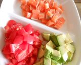 サーモンと野菜とチーズのブルスケッタ作り方3写真