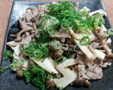豚肉とキノコのバターポン酢炒め作り方3写真