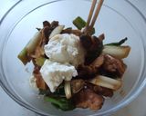 焼きネギ＆焼き椎茸のクリーミーな白和え✿作り方5写真