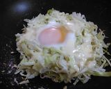 キャベツの巣ごもり卵お好み焼き風作り方4写真