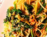 大絶賛！鮭とホウレン草のクリームパスタ作り方10写真