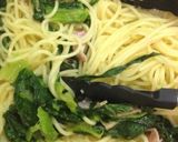 かき菜とベーコンのパスタ作り方3写真