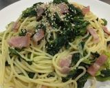 かき菜とベーコンのパスタ作り方4写真