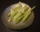 ブロッコリーの茎のかき揚げ♪　抹茶塩作り方4写真