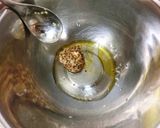 春菊とゆで鶏のサラダ　マスタードドレ作り方1写真