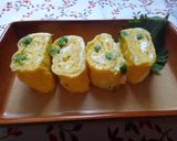 グリーンピースで春の卵焼き作り方3写真