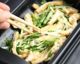 レンチン！水菜と油揚げの麺つゆ煮作り方3写真