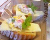 朝の幸せチーズポテサラのブルスケッタ作り方13写真