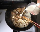 簡単♫きのこと豆乳のクリーミーパスタ作り方4写真