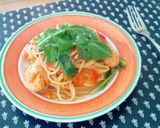 えびとルッコラとトマトのパスタ作り方4写真