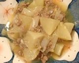 豚ひき肉でトロトロ新玉ねぎと大根煮❀作り方3写真