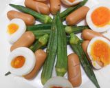 オクラとウインナーと茹で卵の3点盛り作り方13写真