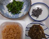 ひきわり納豆、めかぶ入りお茶漬け作り方1写真
