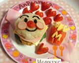 キャラ弁に〜ハンバーガー風なアンパンマン作り方10写真
