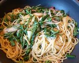 コゴミと新タマネギde春パスタ～♪作り方5写真